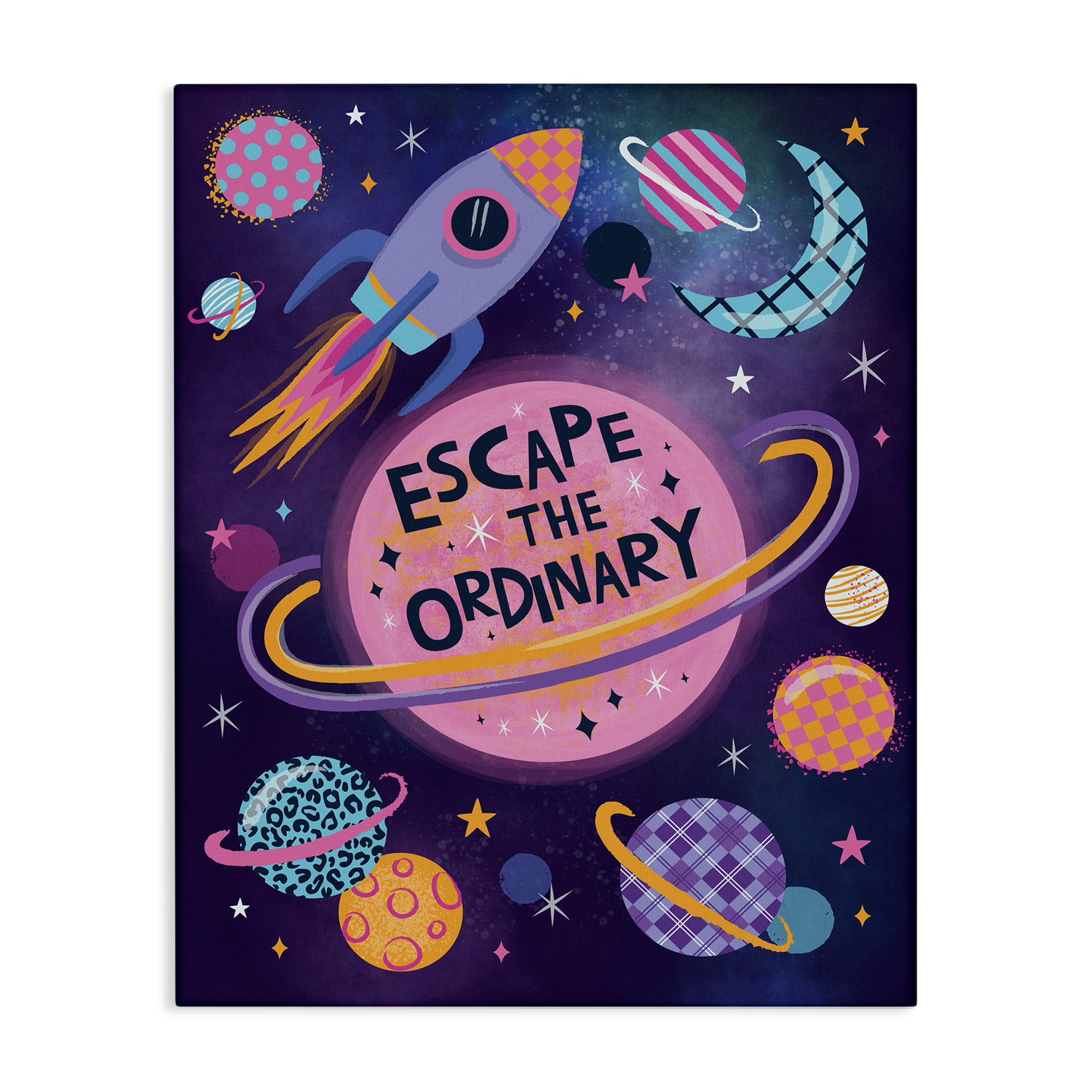 Stupell Industries Escape Ordinary Outer Space Astrology & Stars Painting Wrapped Canvas Art Print Wall Art, 30 x 40