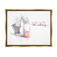 thumbnail image 1 of Stupell Industries Escape The Ordinary Ballet Shoe Graphic Art Metallic Gold Floating Framed Canvas Print Wall Art, Design by Alison Petrie, 1 of 6