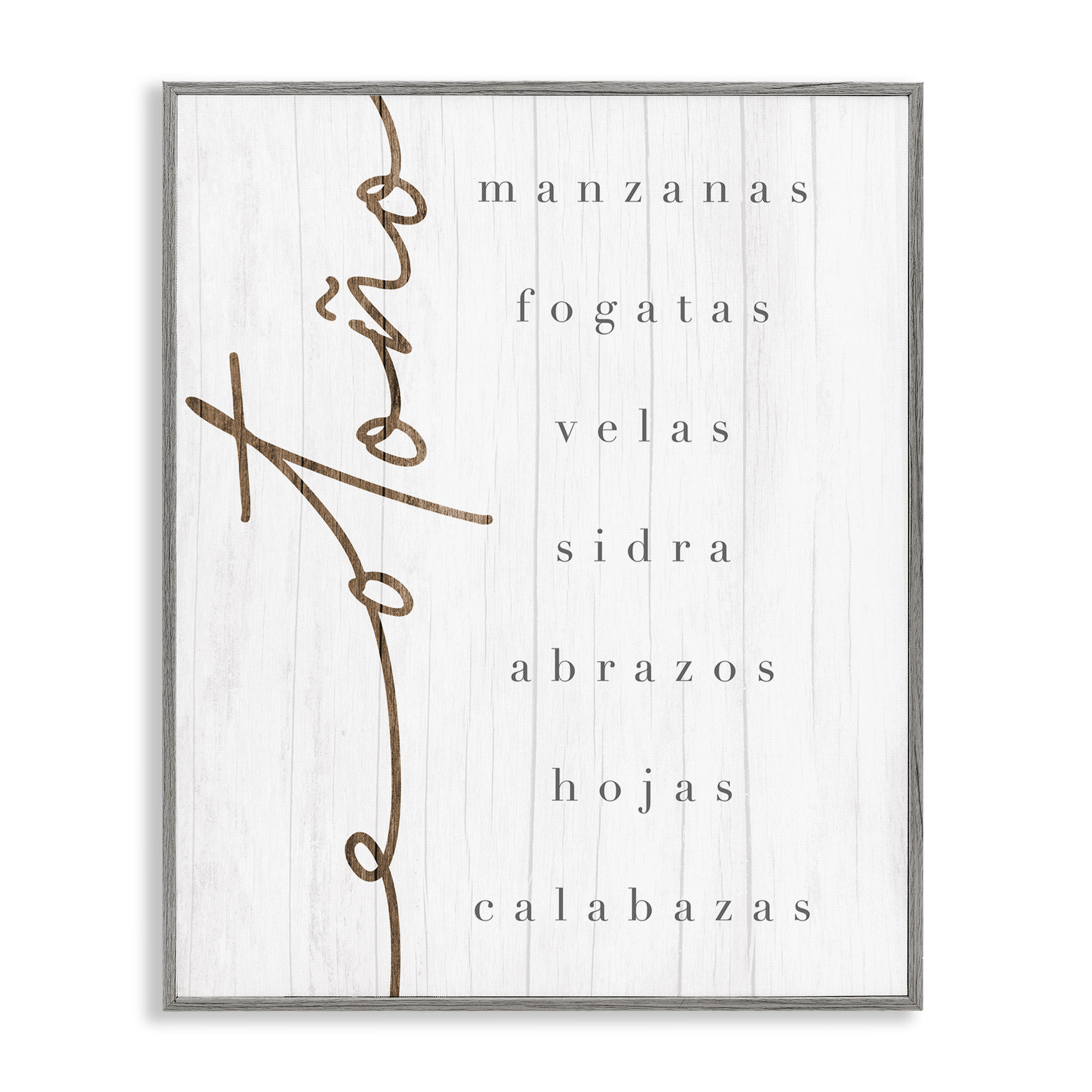 Stupell Industries Esencia del Otoño Holiday Painting Gray Framed Art Print Wall Art, 11 x 14