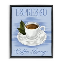 Stupell Industries Espresso Coffee Lounge Food & Beverage Painting Black Floater Framed Canvas Art Print Wall Art, 17 x 21