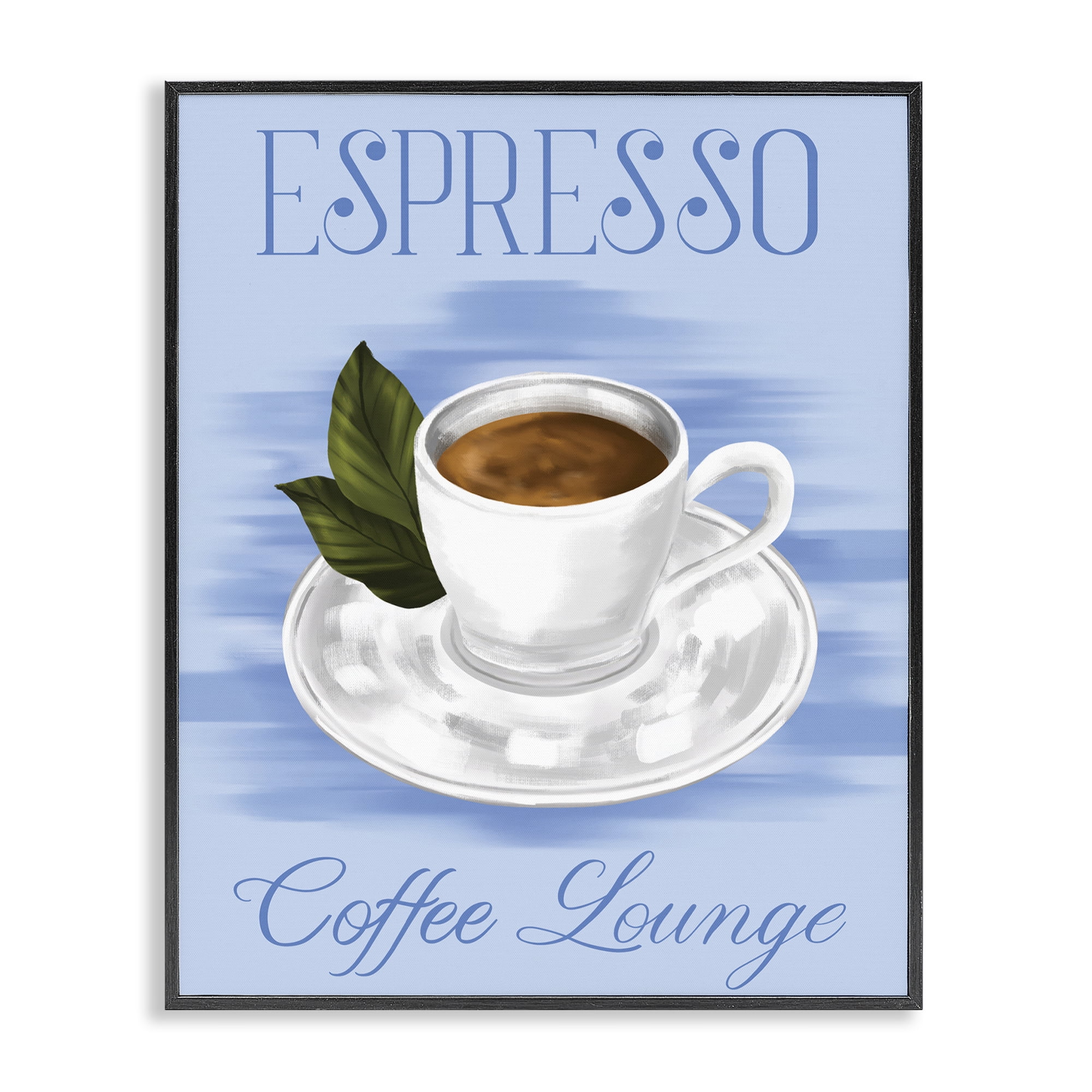 Stupell Industries Espresso Coffee Lounge Food & Beverage Painting Black Framed Art Print Wall Art, 11 x 14