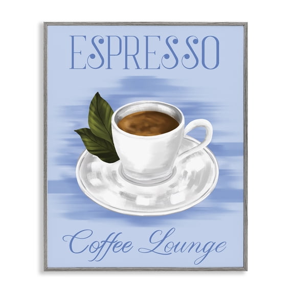 Stupell Industries Espresso Coffee Lounge Food & Beverage Painting Gray Framed Art Print Wall Art, 11 x 14