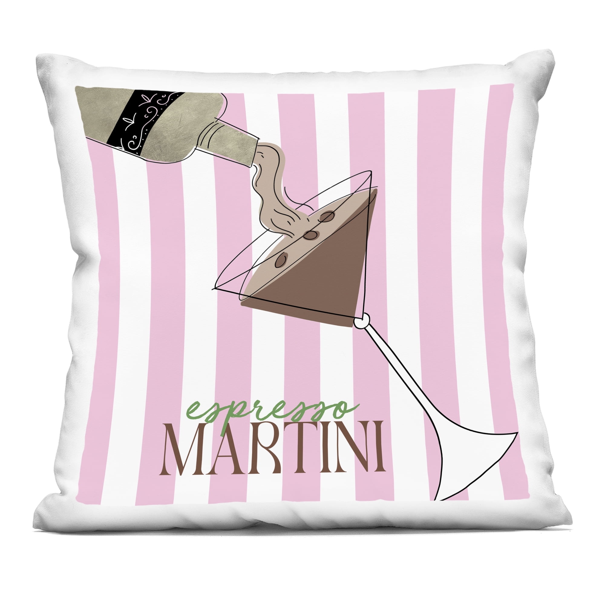 Stupell Industries Espresso Martini Pink Stripes Decorative Printed Throw Pillow, design by Deidre Mosher
