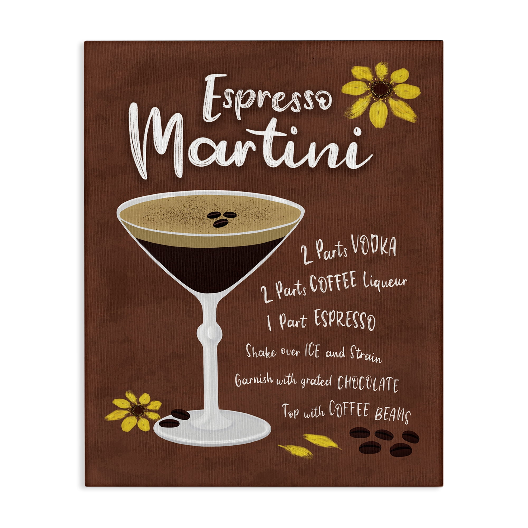 Stupell Industries Espresso Martini with Recipe Food & Beverage Painting Wrapped Canvas Art Print Wall Art, 24 x 30