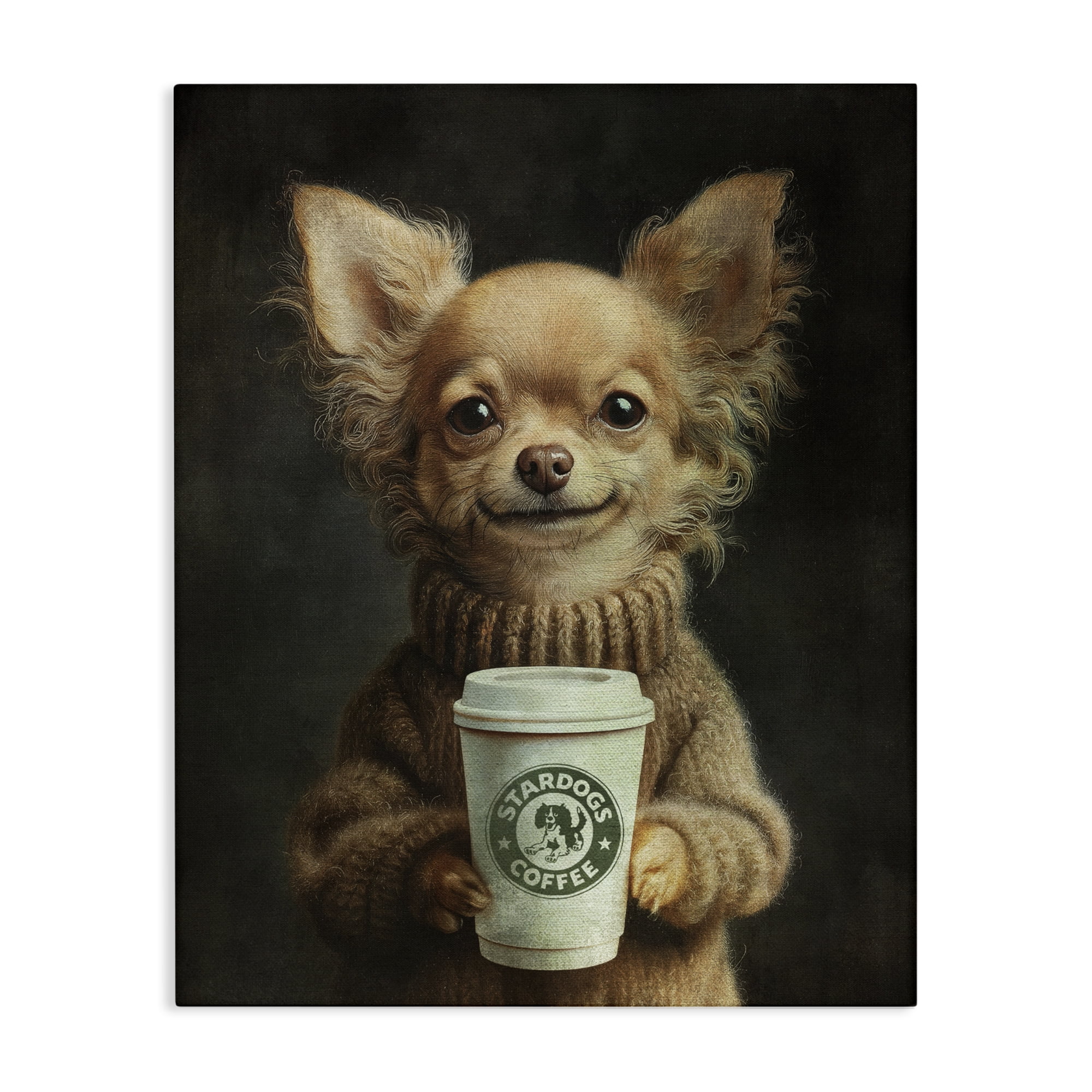 Stupell Industries Espresso Pup in Cozy Sweater Canvas Wall Art, design by Svetlana Aleynikova