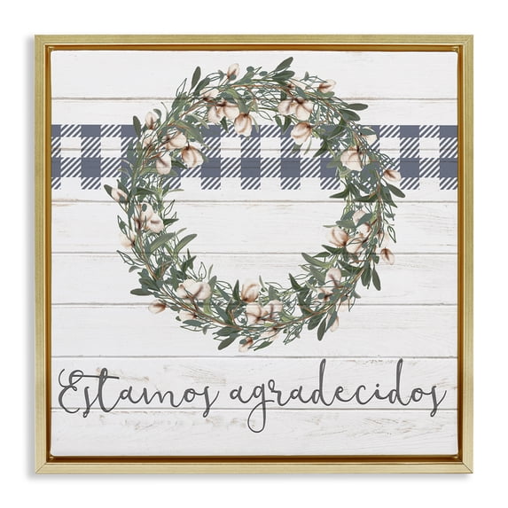 Stupell Industries Farmhouse Gold Floating Frame Canvas Art, 25 x 25, by Kim Allen