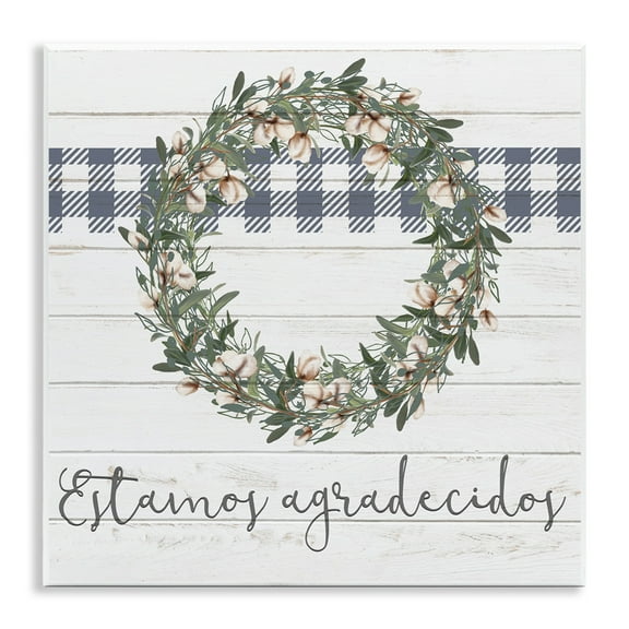 Stupell Industries Estamos Agradecidos con Algodón Inspirational Quotes & Sayings Painting Unframed Art Print Wall Art, 12 x 12