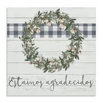 Stupell Industries Estamos Agradecidos con Algodón Inspirational Quotes & Sayings Painting Wrapped Canvas Art Print Wall Art, 17 x 17