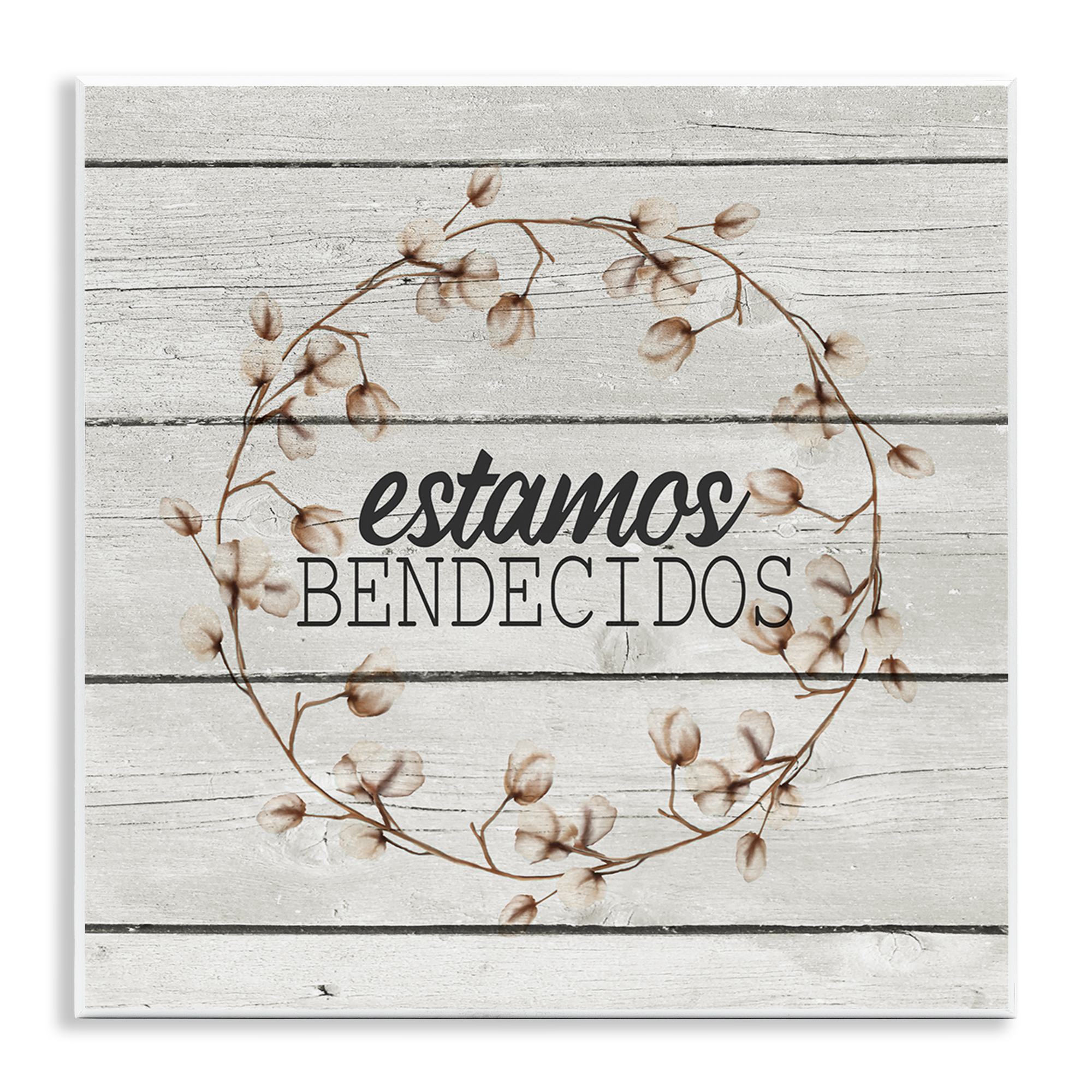 Stupell Industries Estamos Bendecidos con Algodón Inspirational Quotes & Sayings Painting Unframed Art Print Wall Art, 12 x 12