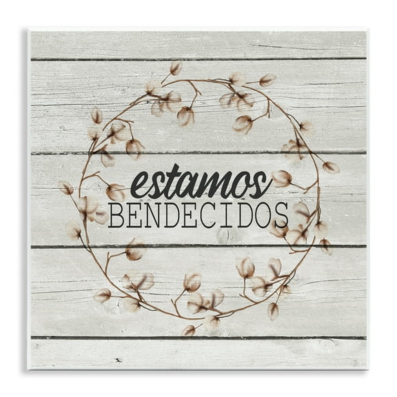 Stupell Industries Estamos Bendecidos con Algodón Inspirational Quotes & Sayings Painting Unframed Art Print Wall Art, 12 x 12