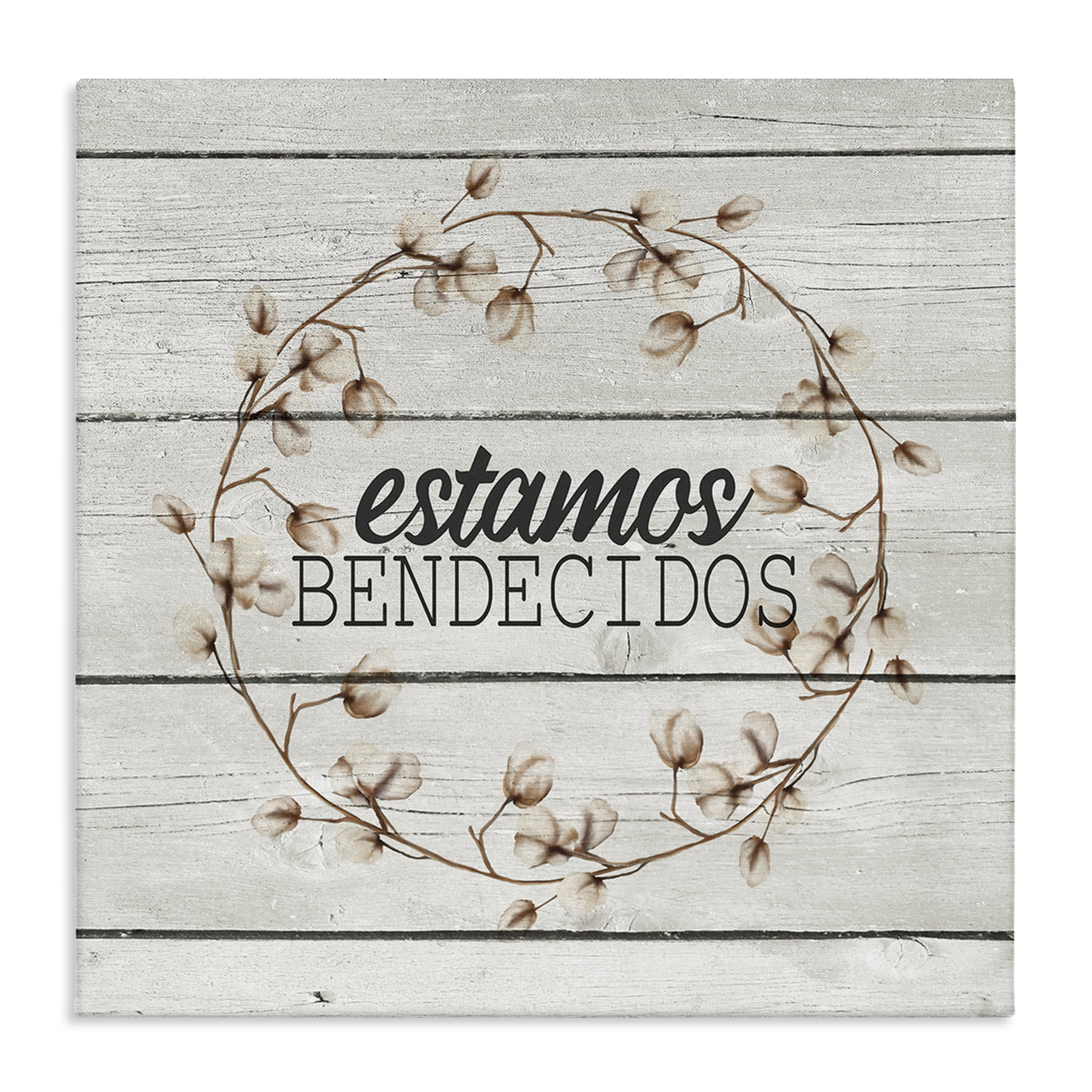 Stupell Industries Estamos Bendecidos con Algodón Inspirational Quotes & Sayings Painting Wrapped Canvas Art Print Wall Art, 30 x 30