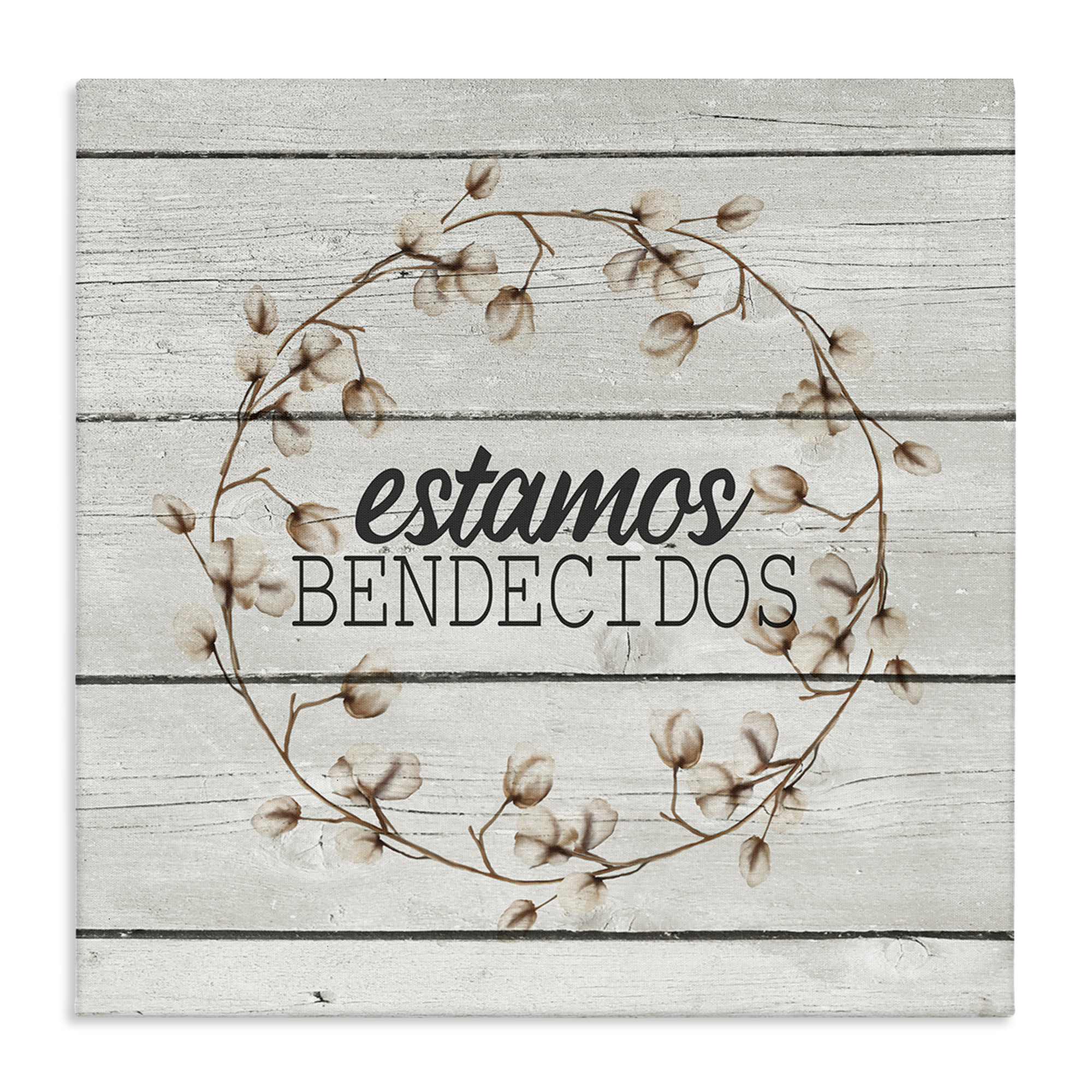 Stupell Industries Estamos Bendecidos con Algodón Inspirational Quotes & Sayings Painting Wrapped Canvas Art Print Wall Art, 36 x 36