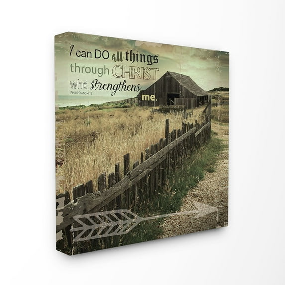 Stupell EtchLife 'I Can Do All Things Pasture Photograph' Stretched Canvas Wall Art 24 x 24