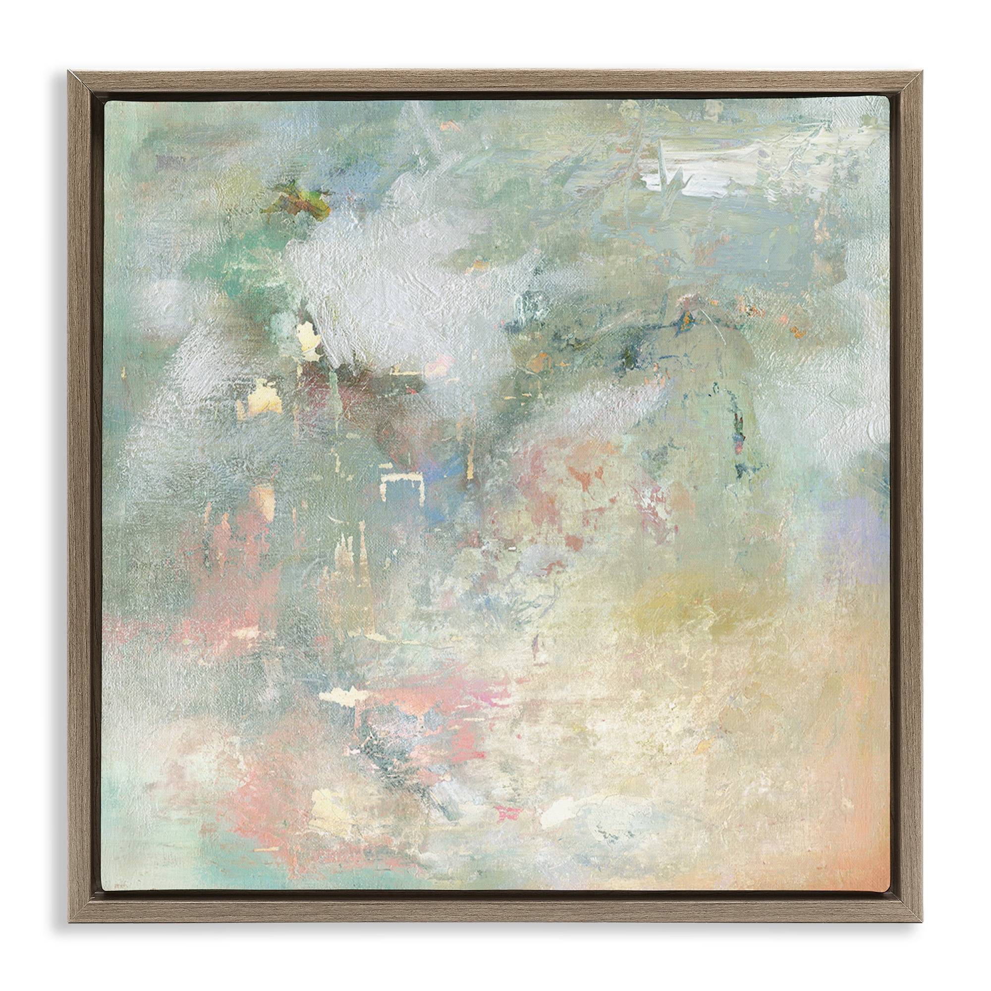 Stupell Industries Ethereal Brushstroke Harmony Brown Framed Floater Canvas Wall Art, design by Carol Robinson