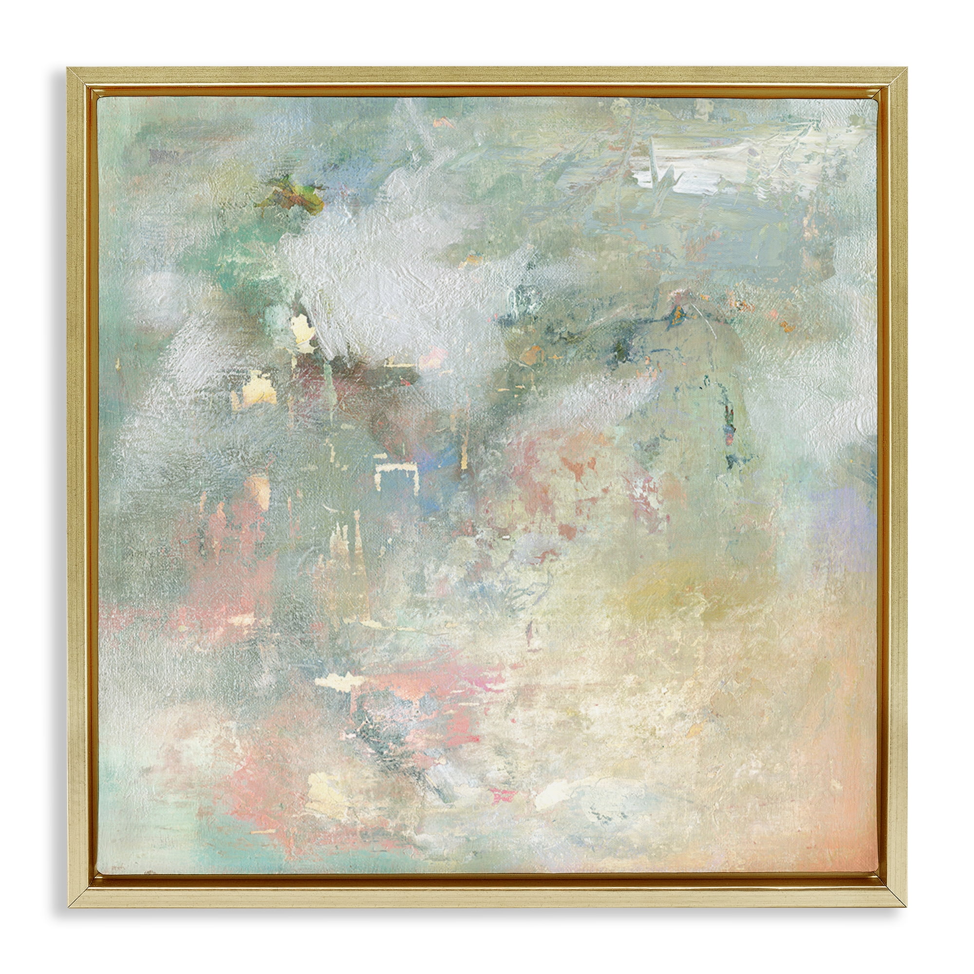 Stupell Industries Ethereal Brushstroke Harmony Gold Framed Floater Canvas Wall Art, design by Carol Robinson