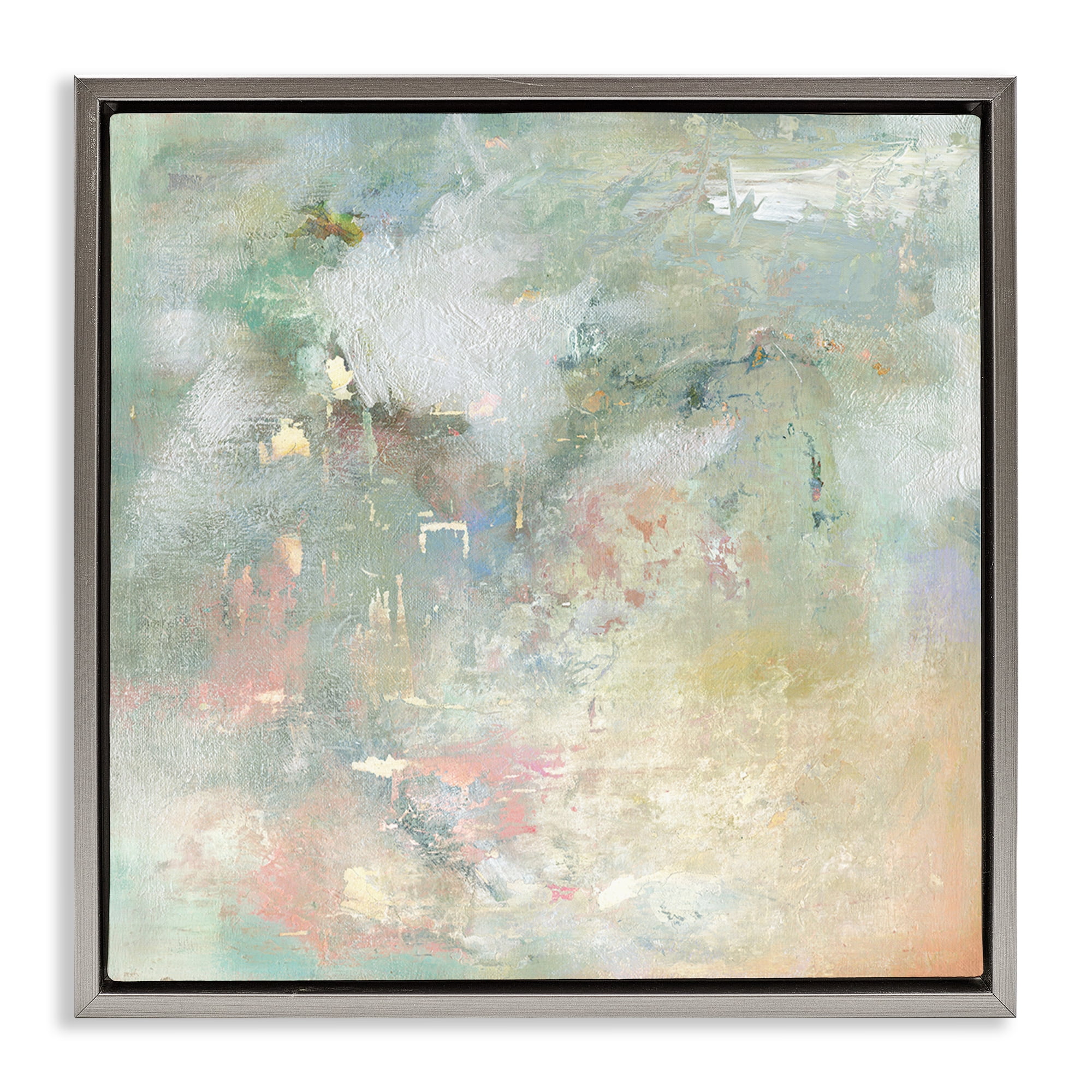 Stupell Industries Ethereal Brushstroke Harmony Gray Framed Floater Canvas Wall Art, design by Carol Robinson