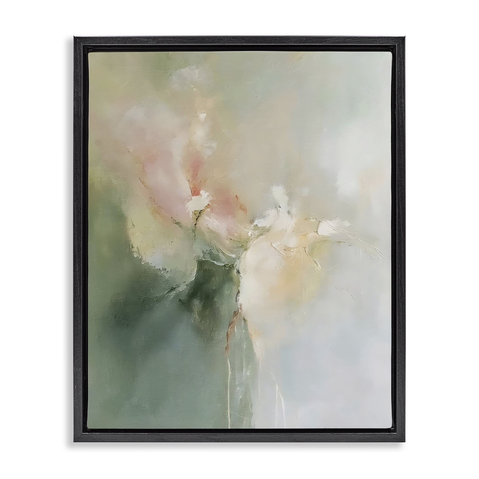 Stupell Industries Ethereal Brushwork Abstraction Black Framed Floater Canvas Wall Art, design by Riley B