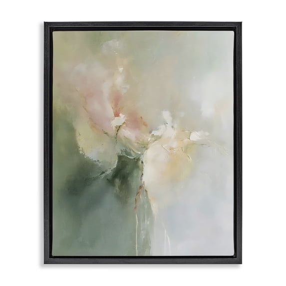 Stupell Industries Modern Ethereal Brushwork Abstraction Black Floating Frame Canvas Art, 25 x 31, by Riley B