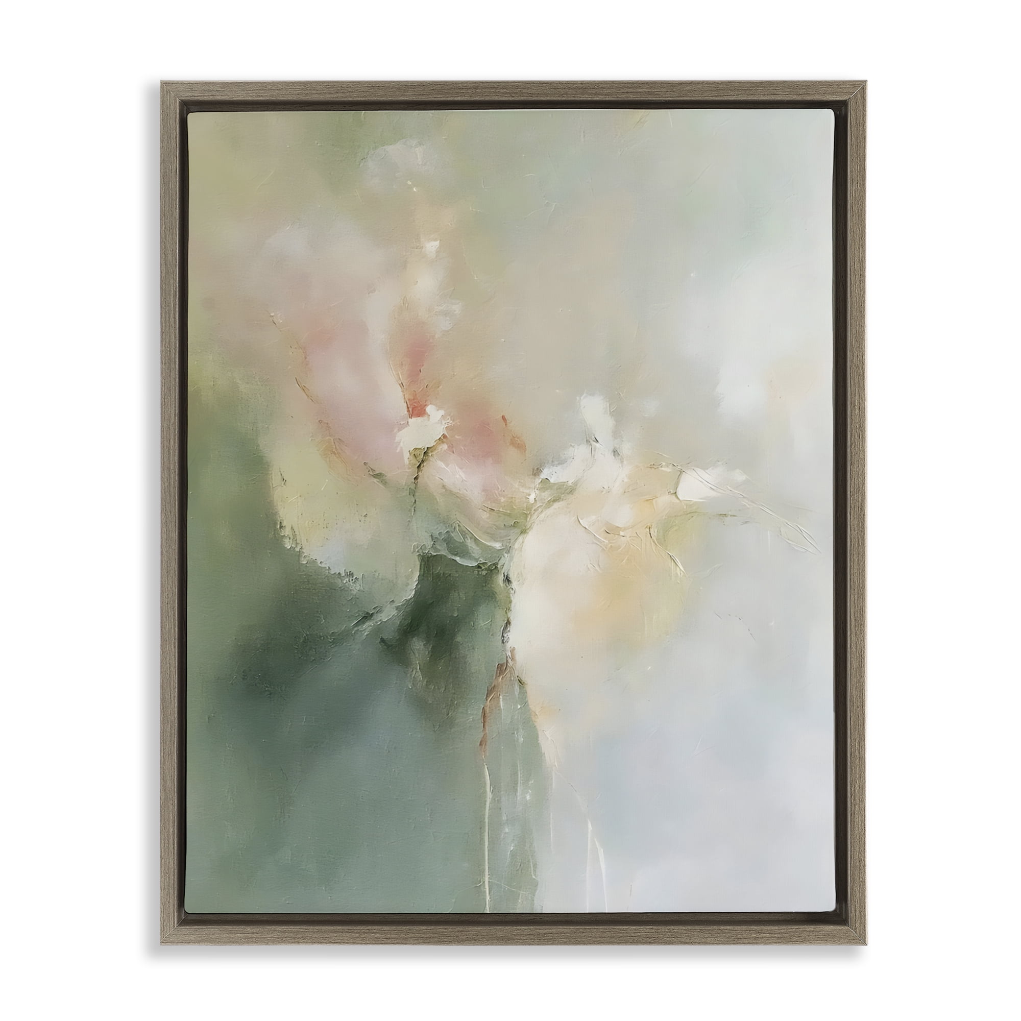 Stupell Industries Ethereal Brushwork Abstraction Brown Framed Floater Canvas Wall Art, design by Riley B