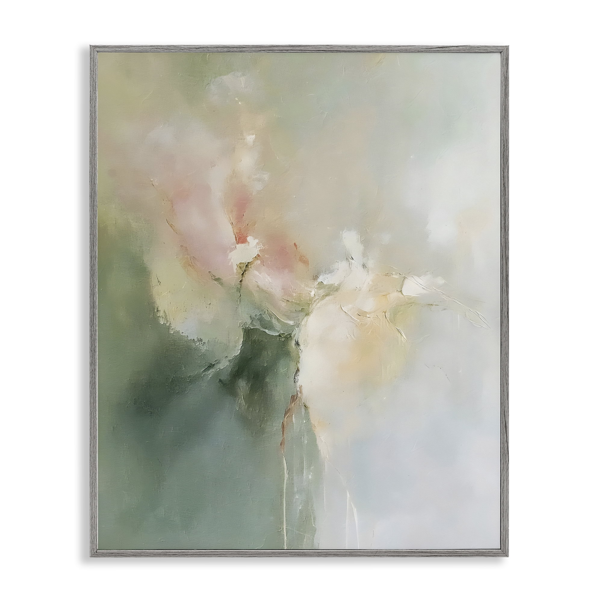 Stupell Industries Ethereal Brushwork Abstraction Gray Framed Giclee Art, design by Riley B