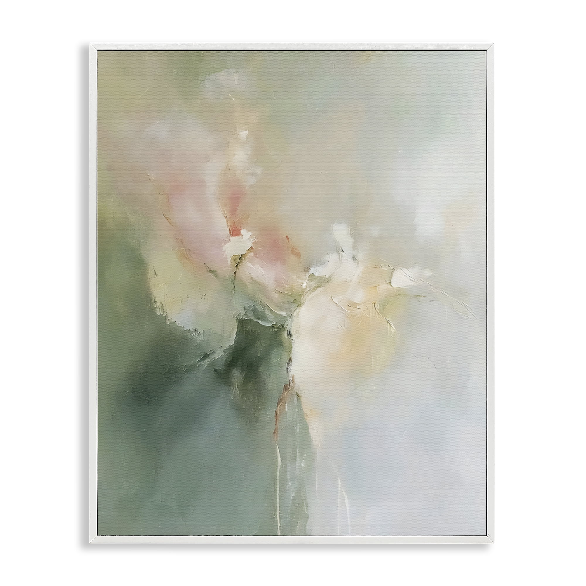 Stupell Industries Ethereal Brushwork Abstraction White Framed Giclee Art, design by Riley B