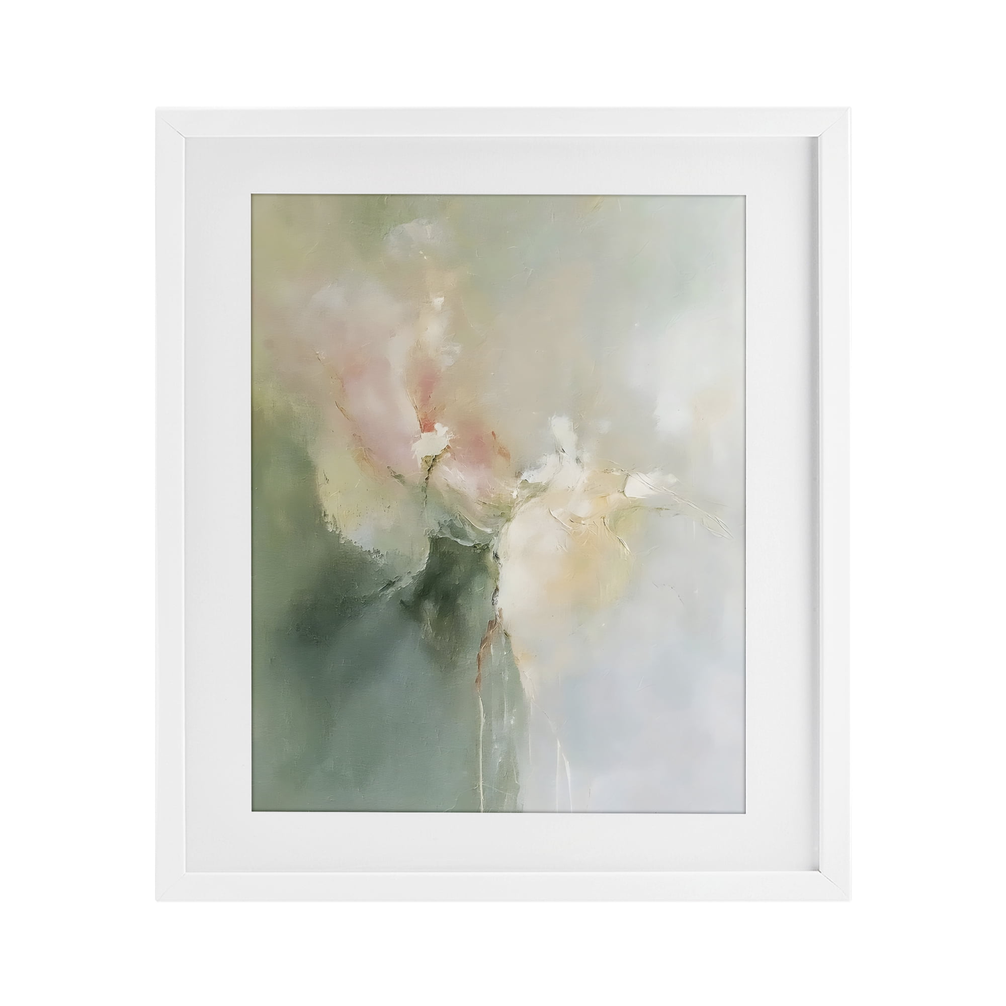 Stupell Industries Ethereal Brushwork Abstraction White Framed Print Under Glass, design by Riley B