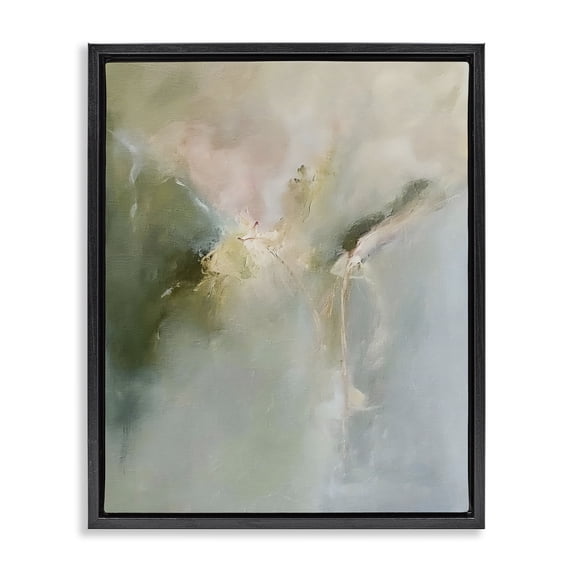 Stupell Industries Modern Ethereal Brushwork Harmony Black Floating Frame Canvas Art, 17 x 21, by Riley B