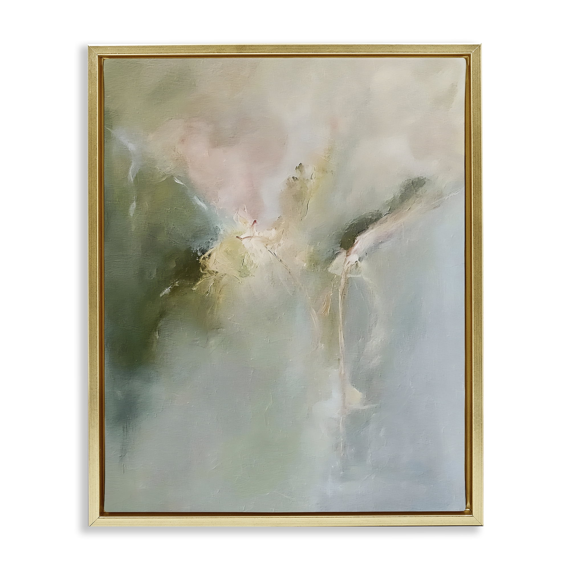 Stupell Industries Ethereal Brushwork Harmony Gold Framed Floater Canvas Wall Art, design by Riley B
