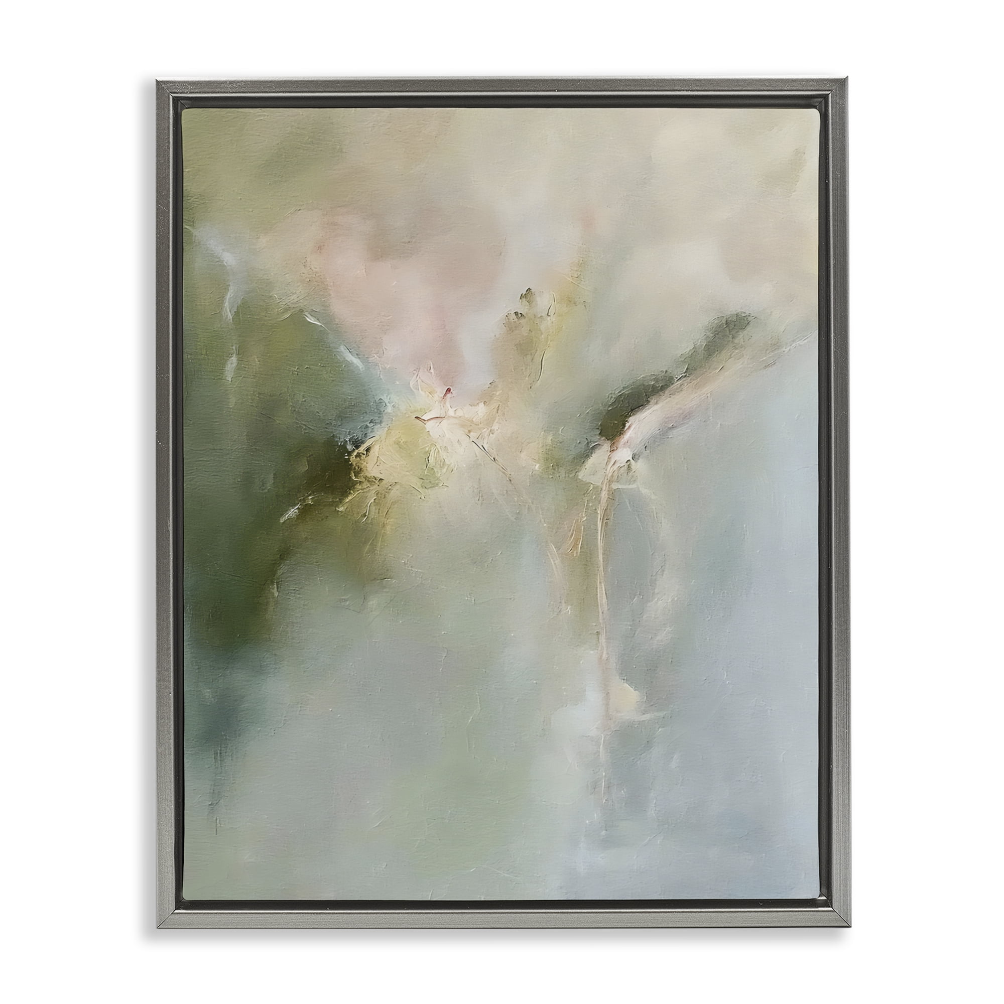 Stupell Industries Ethereal Brushwork Harmony Gray Framed Floater Canvas Wall Art, design by Riley B
