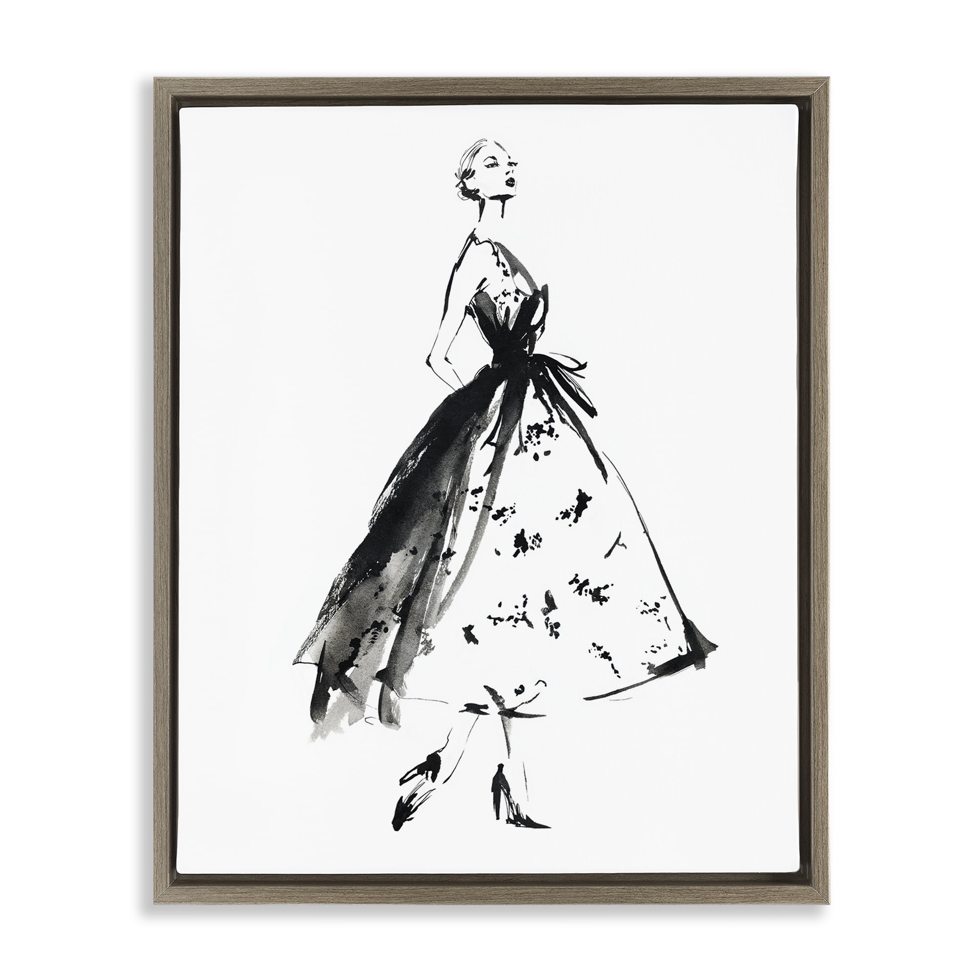 Stupell Industries Ethereal Couture Contour Brown Framed Floater Canvas Wall Art, design by Svetlana Aleynikova