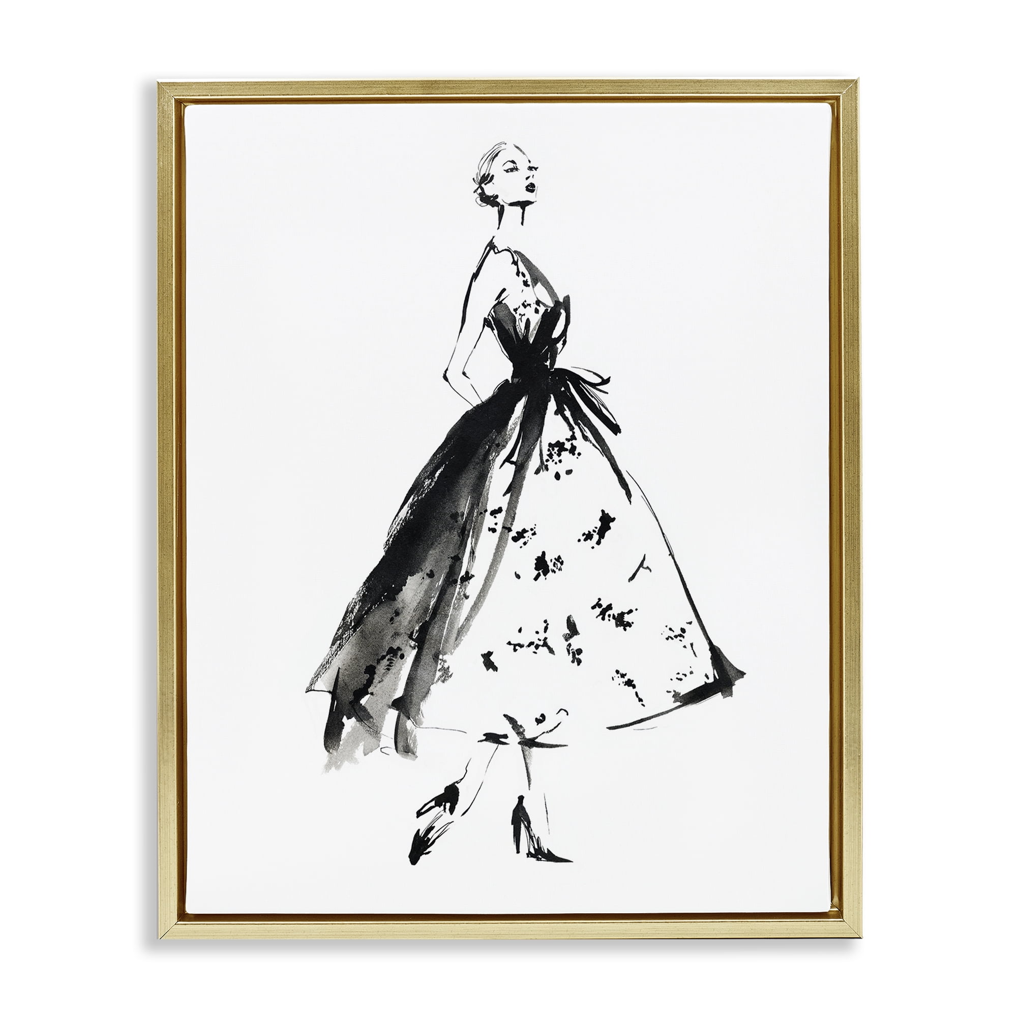Stupell Industries Ethereal Couture Contour Gold Framed Floater Canvas Wall Art, design by Svetlana Aleynikova