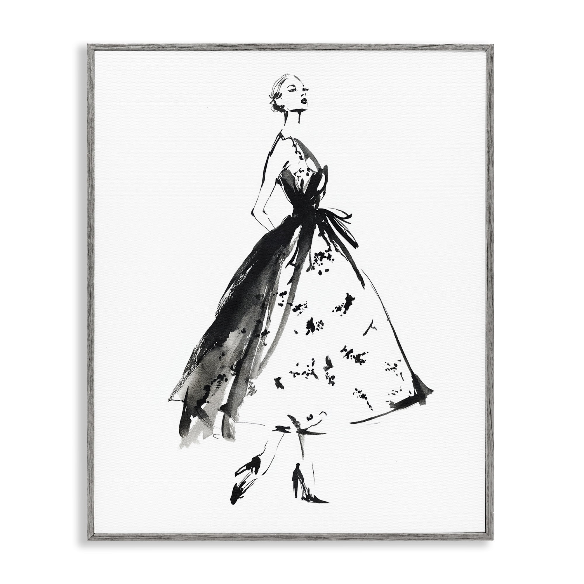 Stupell Industries Ethereal Couture Contour Gray Framed Giclee Art, design by Svetlana Aleynikova