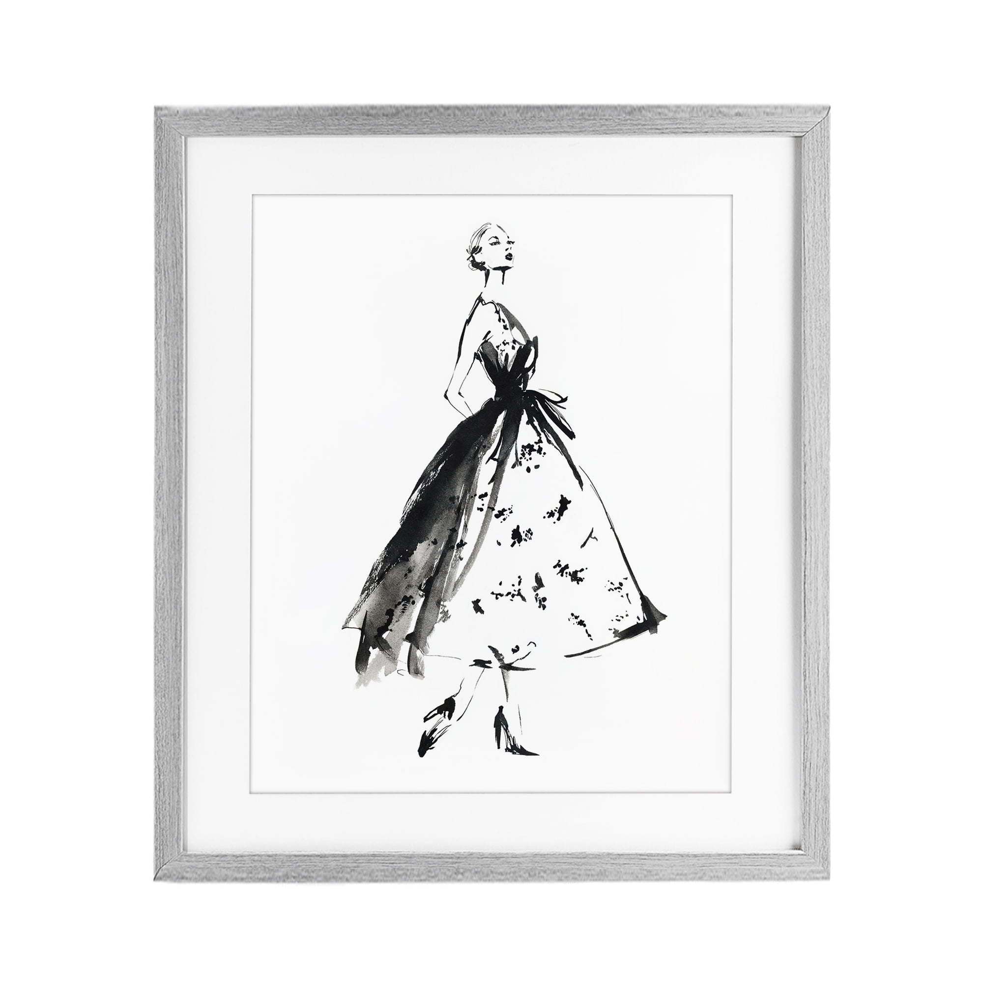 Stupell Industries Ethereal Couture Contour Gray Framed Print Under Glass, design by Svetlana Aleynikova