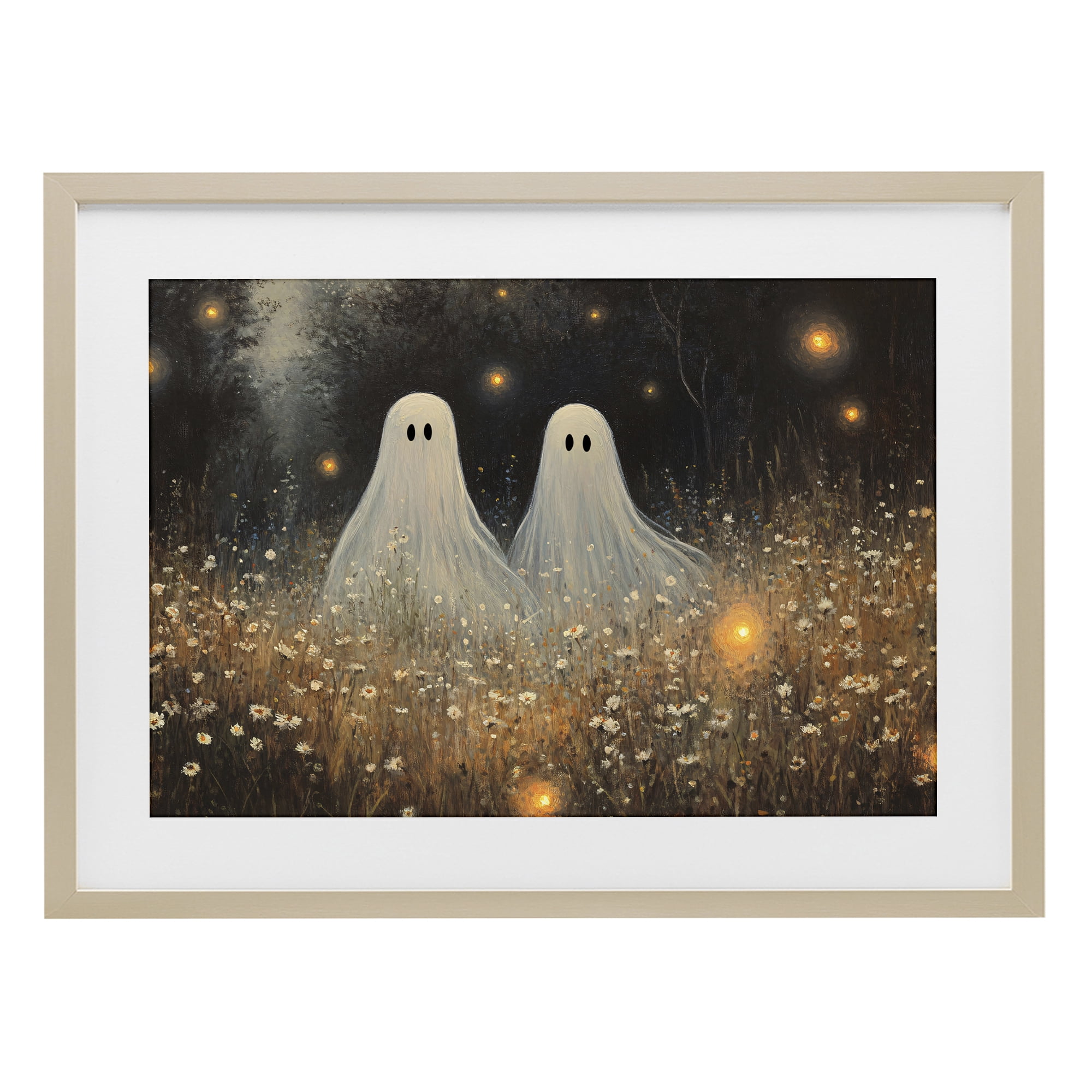 Stupell Industries Ethereal Ghost Twins Birch Framed Print Under Glass, design by Jacky Ngan