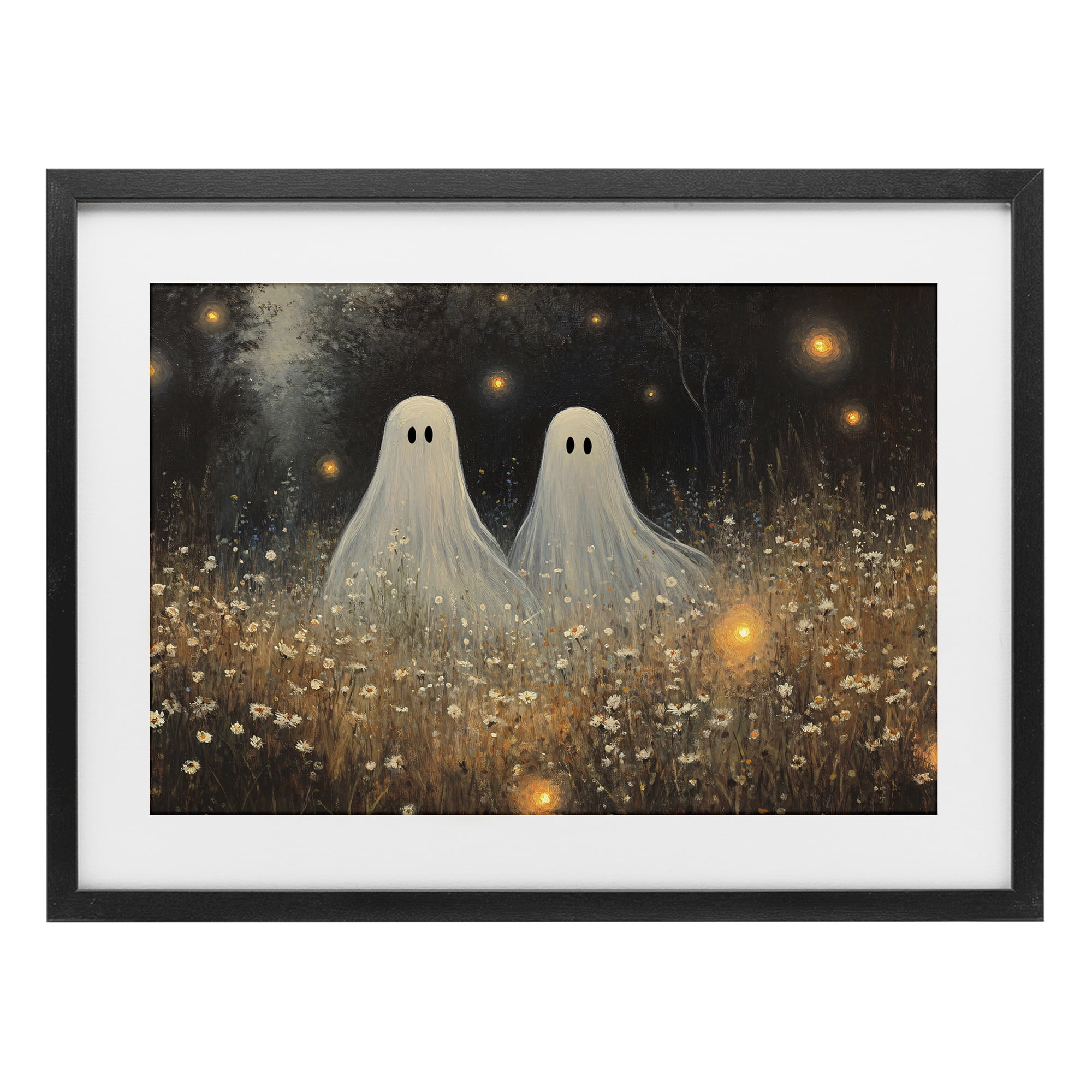 Stupell Industries Ethereal Ghost Twins Black Framed Print Under Glass, design by Jacky Ngan