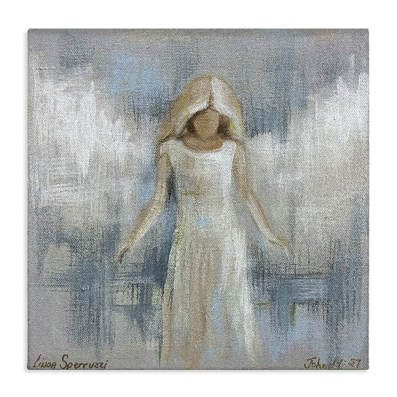 Stupell Industries Victorian Ethereal Peace Angel Canvas Art, 17 x 17, by Linda Sperruzzi