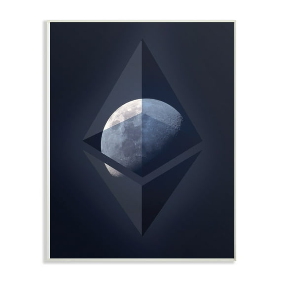 Stupell Industries Ethereum On The Moon Abstract Painting Unframed Art Print Wall Art, 10 x 15