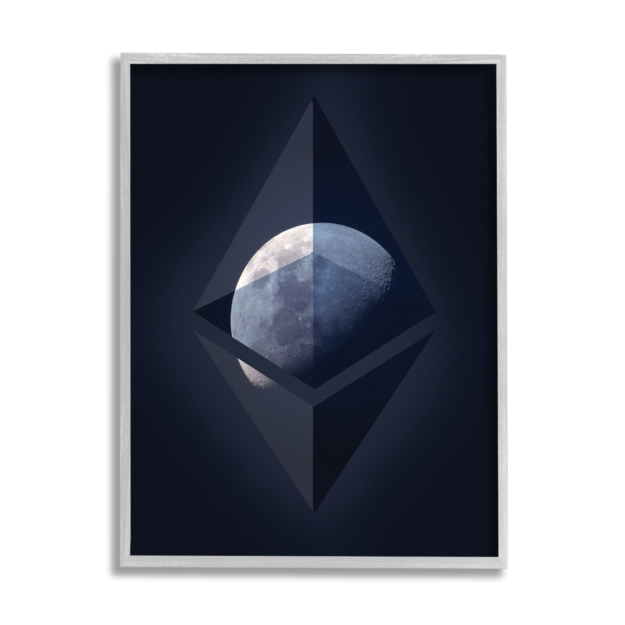 Stupell Industries Ethereum On The Moon Graphic Art Framed Art Print Wall Art, 16x20, By Daphne Polselli