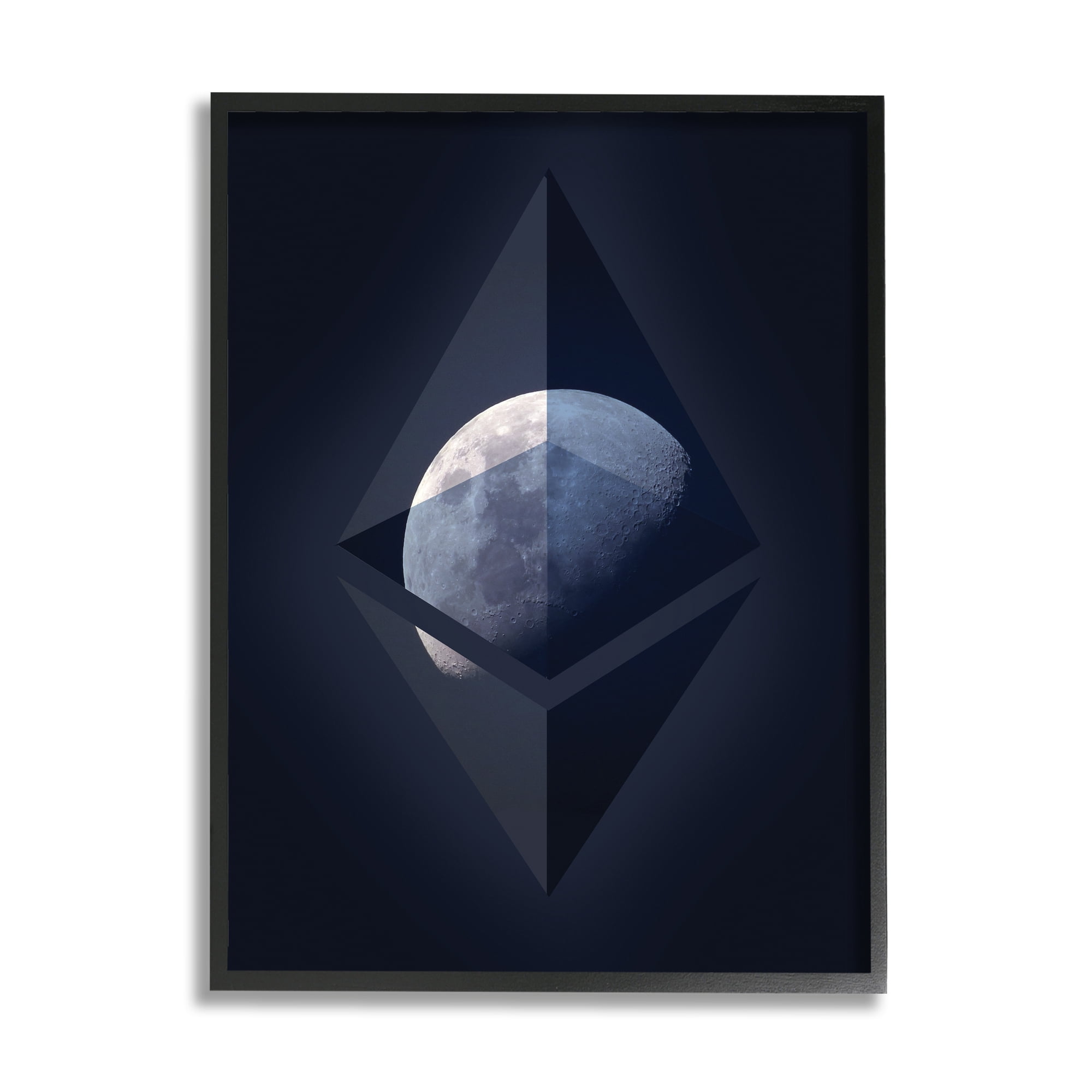 Stupell Industries Ethereum On The Moon Graphic Art Framed Art Print Wall Art, 24x30, By Daphne Polselli