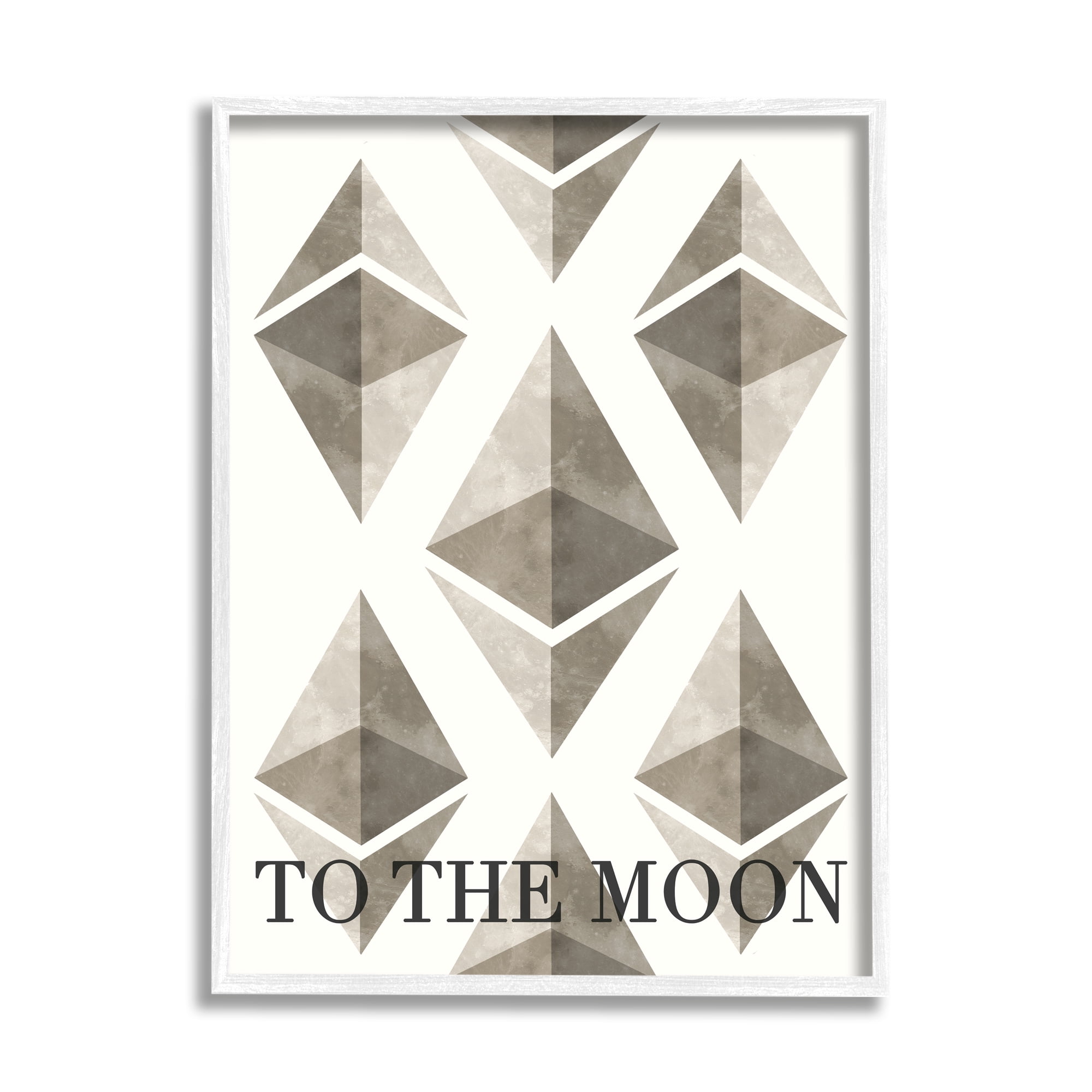 Stupell Industries Ethereum To The Moon Graphic Art White Framed Art Print Wall Art, 11x14, by Daphne Polselli