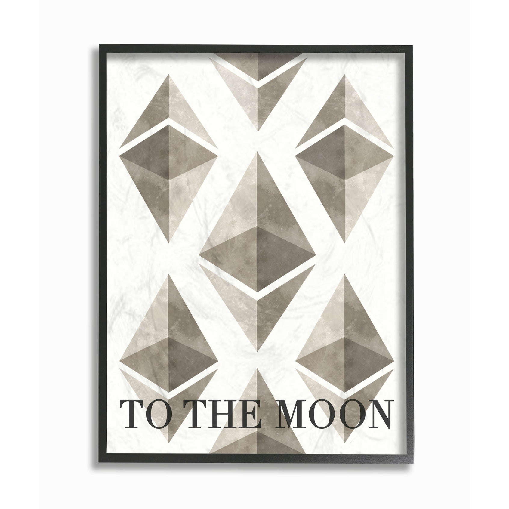 Stupell Industries Ethereum To The Moon Typography Painting Black Framed Art Print Wall Art, 16 x 20