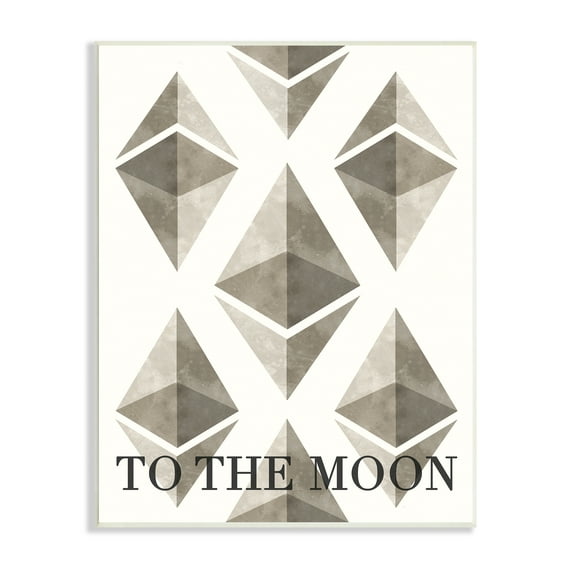 Stupell Industries Ethereum To The Moon Typography Painting Unframed Art Print Wall Art, 10 x 15