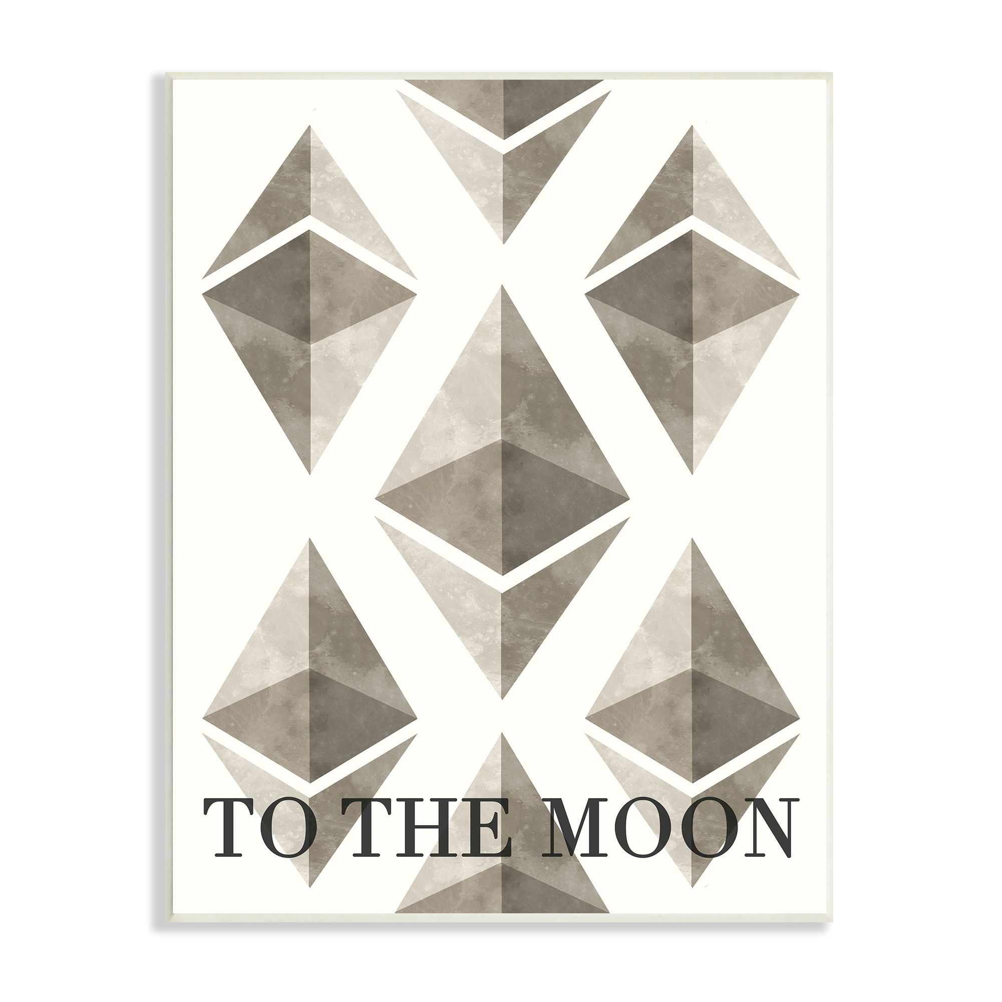 Stupell Industries Ethereum To The Moon Typography Painting Unframed Art Print Wall Art, 13 x 19