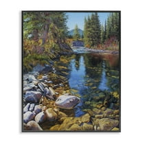 Stupell Industries Etherington Creek View Landscape & Nature Painting Black Framed Art Print Wall Art, 11 x 14