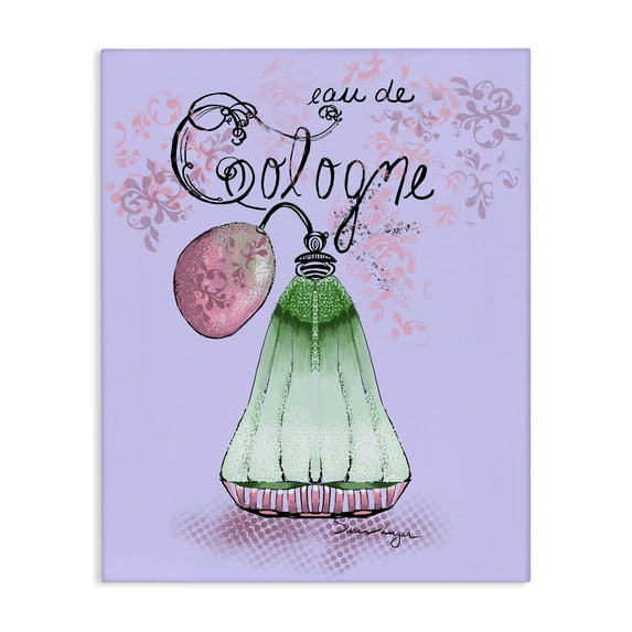 Stupell Industries Eu De Cologne on Purple Canvas Wall Art design by Susan Lugar, 40 x 30