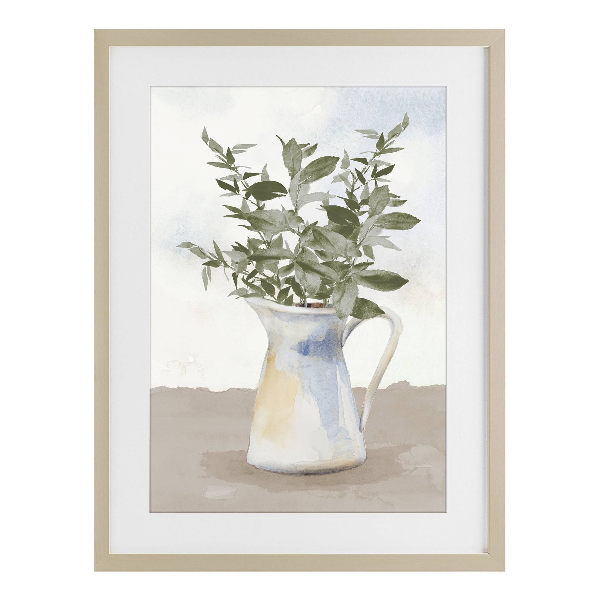 Stupell Industries Eucalyptus Botanicals Vase Birch Framed Print Under Glass, design by Lanie Loreth
