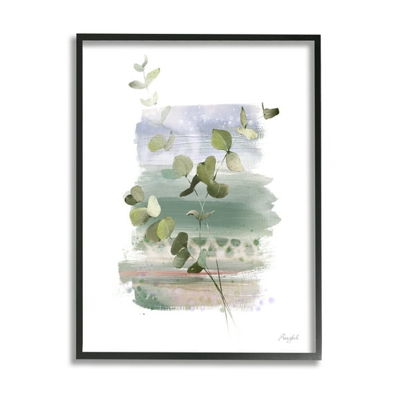 Stupell Industries Eucalyptus Herb Painting Botanical & Floral Painting Black Framed Art Print Wall Art, 11 x 14