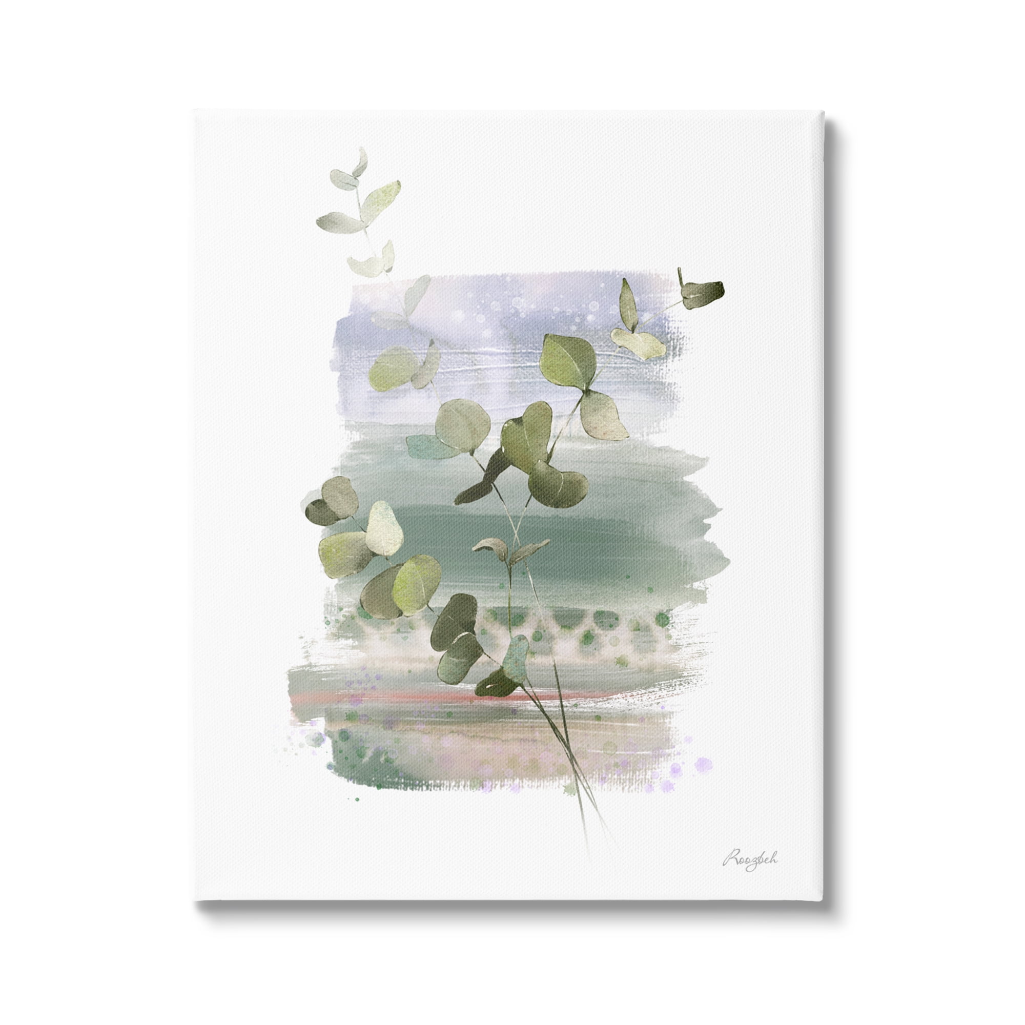 Stupell Industries Eucalyptus Herb Painting Botanical & Floral Painting Gallery Wrapped Canvas Art Print Wall Art, 24 x 30