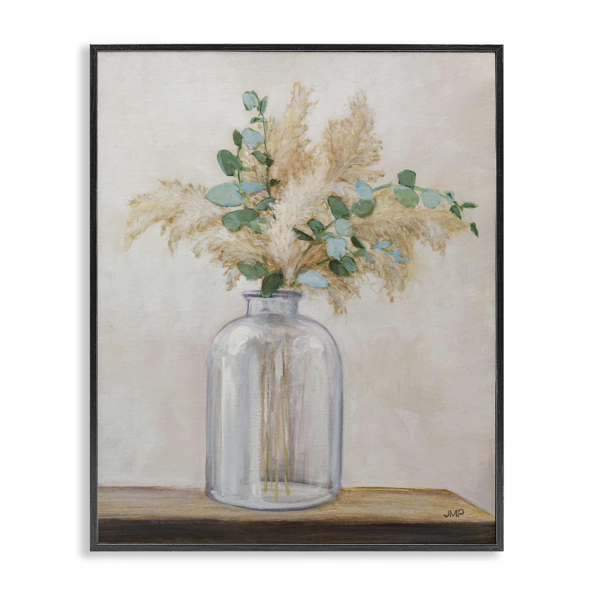 Stupell Industries Eucalyptus Herb Vase Botanical & Floral Painting Black Framed Art Print Wall Art, 24 x 30