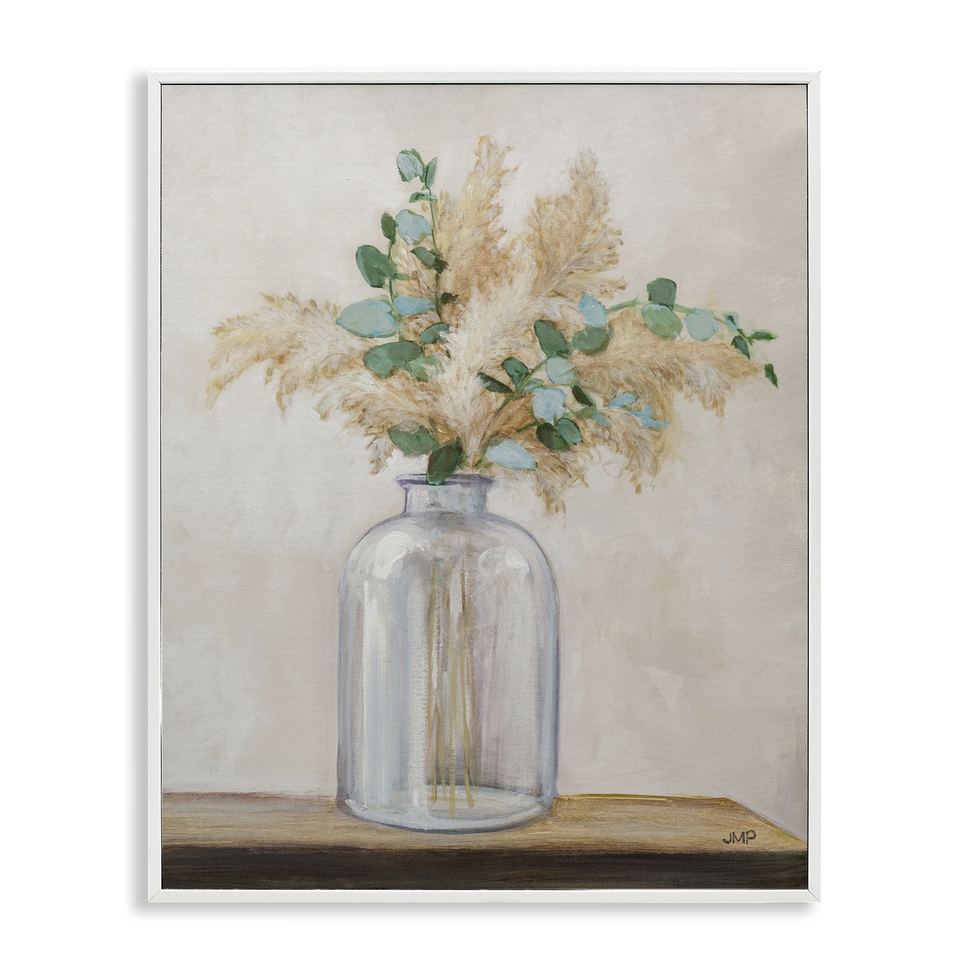 Stupell Industries Eucalyptus Herb Vase Botanical & Floral Painting White Framed Art Print Wall Art, 24 x 30